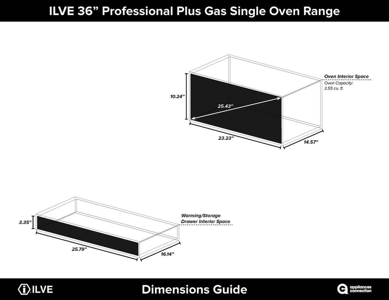 ILVE 36" Professional Plus Range with 5 Sealed Burners - 3.5 cu. ft. Oven - Matte Graphite (UPW90FDVGGMX) Ranges ILVE 