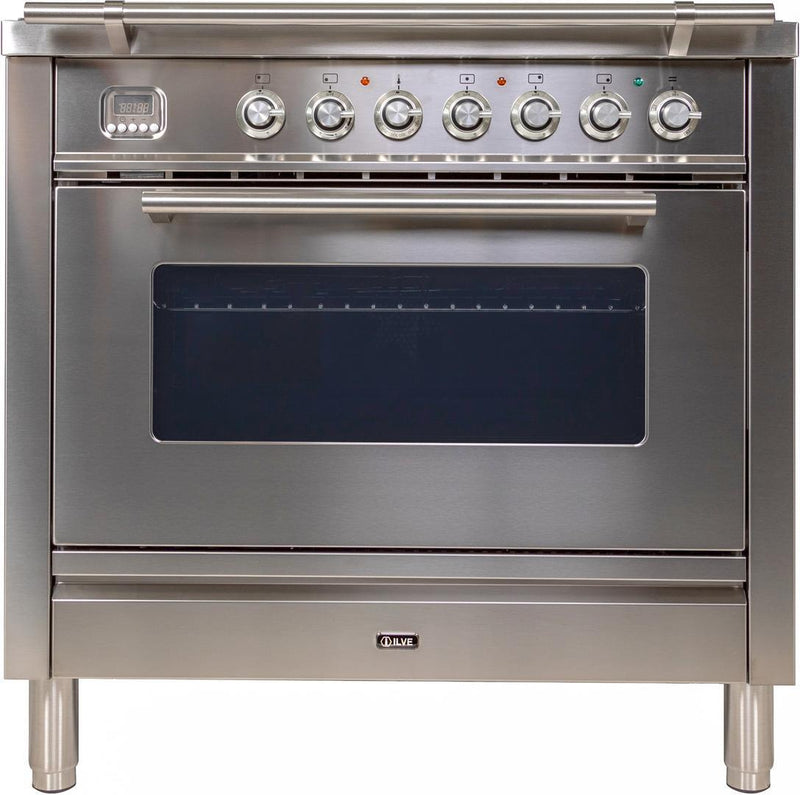 ILVE 36" Professional Plus Range with 5 Sealed Burners - 3.5 cu. ft. Oven - Stainless Steel (UPW90FDVGGIX) Ranges ILVE 