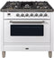 ILVE 36-Inch Professional Plus Gas Range with Chrome Trim Range with 5 Burners - Griddle - 3.5 cu. ft. Oven (UPW90FDVGGB)