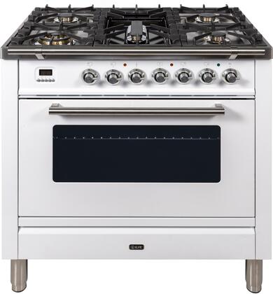 ILVE 36" Professional Plus Range with Chrome Trim Range with 5 Burners - Griddle - 3.5 cu. ft. Oven (UPW90FDVGGB) Ranges ILVE 