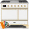 ILVE 40-Inch Majestic II Dual Fuel Range with 6 Sealed Burners and Griddle - 3.82 cu. ft. Oven - Brass Trim in Custom RAL Color (UMD10FDQNS3RALG)