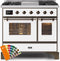 ILVE 40-Inch Majestic II Dual Fuel Range with 6 Sealed Burners and Griddle - 3.82 cu. ft. Oven - Bronze Trim in Custom RAL Color (UMD10FDNS3RALB)