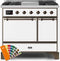 ILVE 40-Inch Majestic II Dual Fuel Range with 6 Sealed Burners and Griddle - 3.82 cu. ft. Oven - Bronze Trim in Custom RAL Color (UMD10FDQNS3RALB)