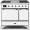 ILVE 40-Inch Majestic II Dual Fuel Range with 6 Sealed Burners and Griddle - 3.82 cu. ft. Oven - Chrome Trim in White (UMD10FDQNS3WHC)