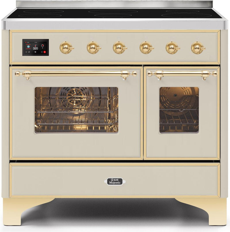 ILVE 40" Majestic II induction Range with 6 Elements - 3.82 cu. ft. Oven - Brass Trim in Antique White (UMDI10NS3AWG) Ranges ILVE 