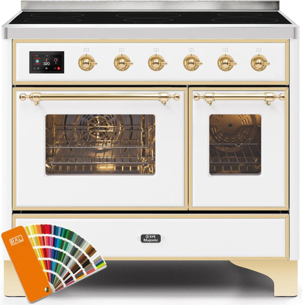 ILVE 40" Majestic II induction Range with 6 Elements - 3.82 cu. ft. Oven - Brass Trim in Custom RAL Color (UMDI10NS3RALG) Ranges ILVE 