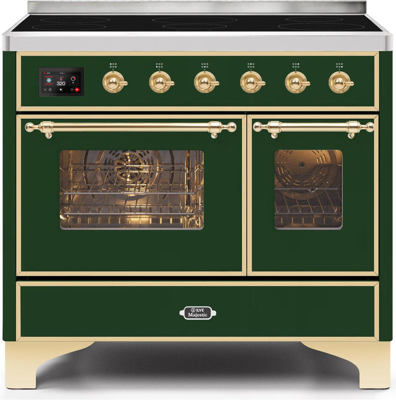 ILVE 40" Majestic II induction Range with 6 Elements - 3.82 cu. ft. Oven - Brass Trim in Emerald Green (UMDI10NS3EGG) Ranges ILVE 