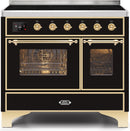 ILVE 40" Majestic II induction Range with 6 Elements - 3.82 cu. ft. Oven - Brass Trim in Glossy Black (UMDI10NS3BKG) Ranges ILVE 