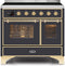 ILVE 40-Inch Majestic II induction Range with 6 Elements - 3.82 cu. ft. Oven - Brass Trim in Matte Graphite (UMDI10NS3MGG)