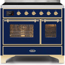 ILVE 40" Majestic II induction Range with 6 Elements - 3.82 cu. ft. Oven - Brass Trim in Midnight Blue (UMDI10NS3MBG) Ranges ILVE 