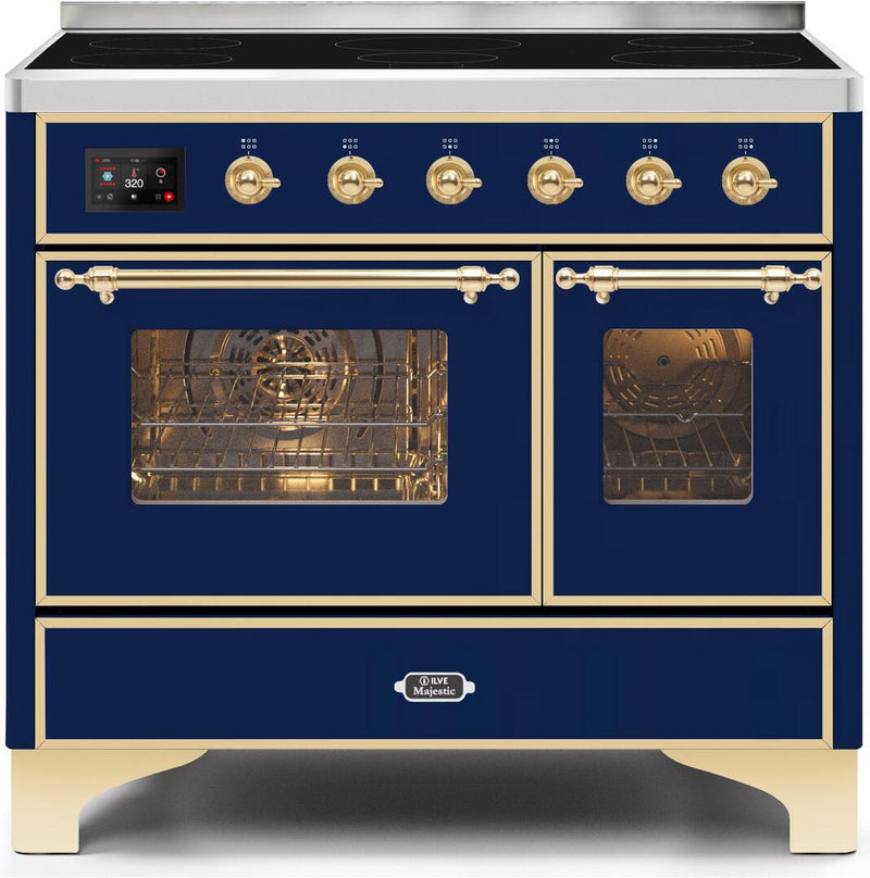 ILVE 40" Majestic II induction Range with 6 Elements - 3.82 cu. ft. Oven - Brass Trim in Midnight Blue (UMDI10NS3MBG) Ranges ILVE 
