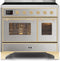 ILVE 40-Inch Majestic II induction Range with 6 Elements - 3.82 cu. ft. Oven - Brass Trim in Stainless Steel (UMDI10NS3SSG)