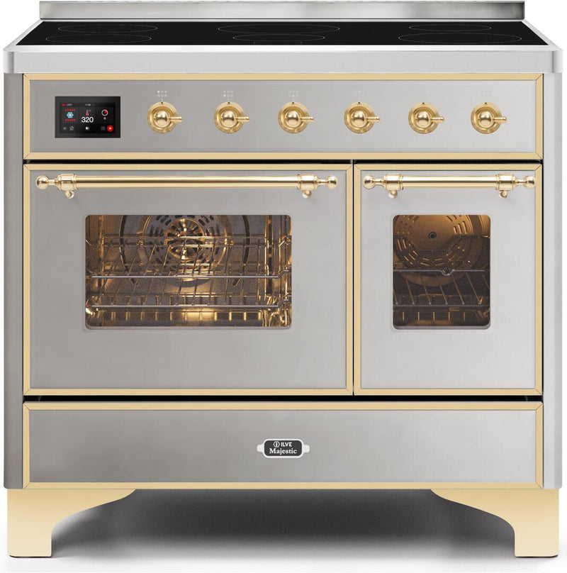 ILVE 40" Majestic II induction Range with 6 Elements - 3.82 cu. ft. Oven - Brass Trim in Stainless Steel (UMDI10NS3SSG) Ranges ILVE 