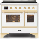 ILVE 40" Majestic II induction Range with 6 Elements - 3.82 cu. ft. Oven - Brass Trim in White (UMDI10NS3WHG) Ranges ILVE 