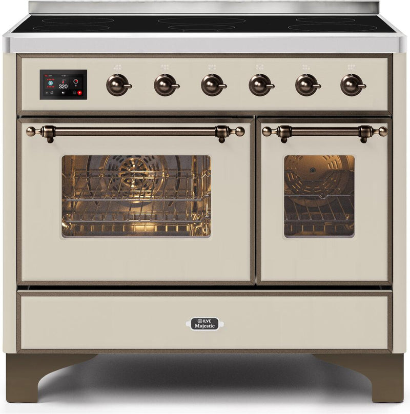 ILVE 40" Majestic II induction Range with 6 Elements - 3.82 cu. ft. Oven - Bronze Trim in Antique White (UMDI10NS3AWB) Ranges ILVE 
