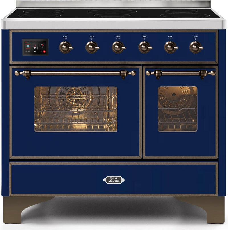 ILVE 40" Majestic II induction Range with 6 Elements - 3.82 cu. ft. Oven - Bronze Trim in Midnight Blue (UMDI10NS3MBB) Ranges ILVE 