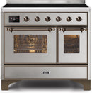 ILVE 40" Majestic II induction Range with 6 Elements - 3.82 cu. ft. Oven - Bronze Trim in Stainless Steel (UMDI10NS3SSB) Ranges ILVE 
