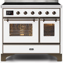 ILVE 40" Majestic II induction Range with 6 Elements - 3.82 cu. ft. Oven - Bronze Trim in White (UMDI10NS3WHB) Ranges ILVE 