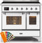 ILVE 40-Inch Majestic II induction Range with 6 Elements - 3.82 cu. ft. Oven - Chrome Trim in Custom RAL Color (UMDI10NS3RALC)
