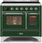 ILVE 40-Inch Majestic II induction Range with 6 Elements - 3.82 cu. ft. Oven - Chrome Trim in Emerald Green (UMDI10NS3EGC)