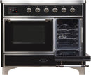 ILVE 40" Majestic II induction Range with 6 Elements - 3.82 cu. ft. Oven - Chrome Trim in Glossy Black (UMDI10NS3BKC) Ranges ILVE 