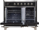 ILVE 40" Majestic II induction Range with 6 Elements - 3.82 cu. ft. Oven - Chrome Trim in Glossy Black (UMDI10NS3BKC) Ranges ILVE 