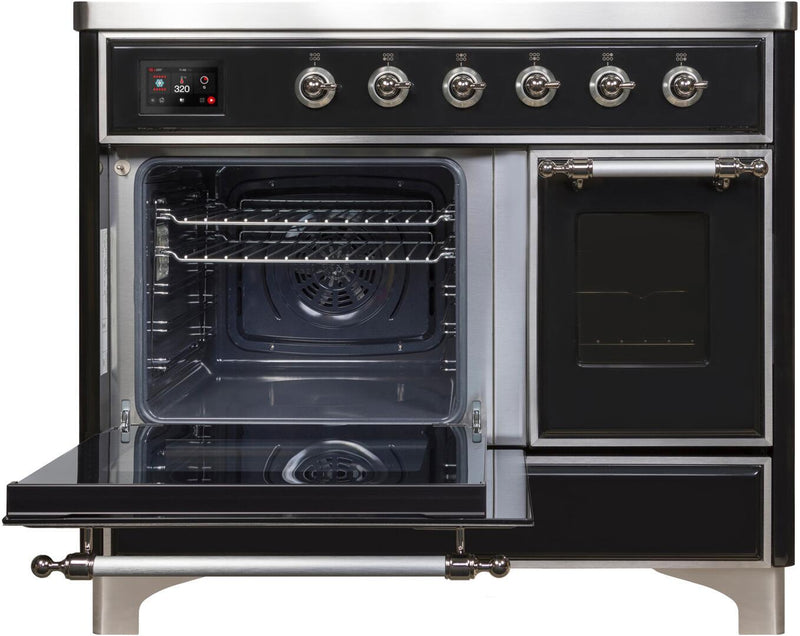 ILVE 40" Majestic II induction Range with 6 Elements - 3.82 cu. ft. Oven - Chrome Trim in Glossy Black (UMDI10NS3BKC) Ranges ILVE 