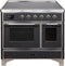 ILVE 40-Inch Majestic II induction Range with 6 Elements - 3.82 cu. ft. Oven - Chrome Trim in Matte Graphite (UMDI10NS3MGC)