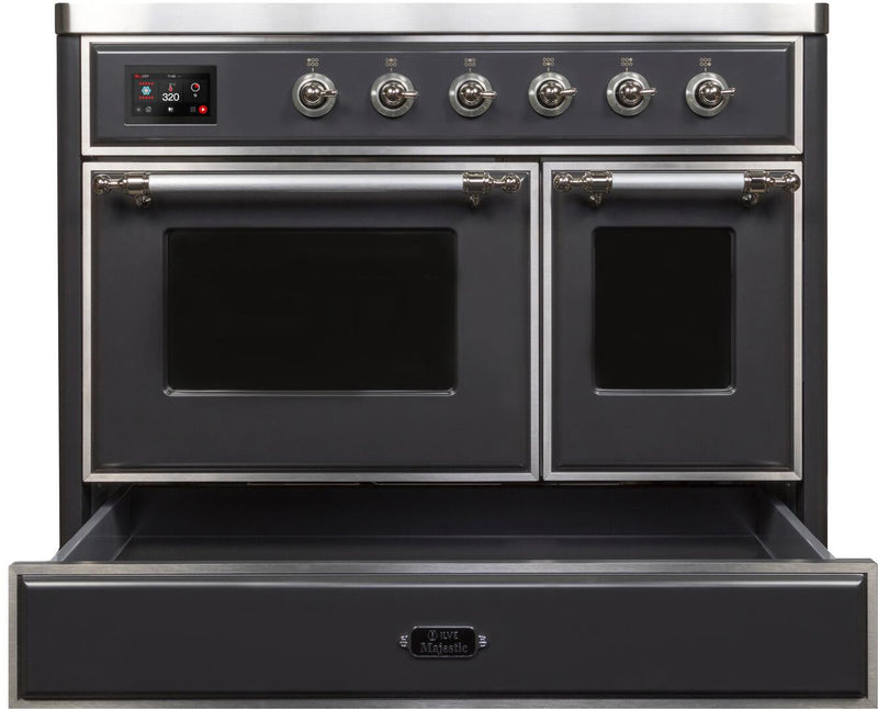 ILVE 40" Majestic II induction Range with 6 Elements - 3.82 cu. ft. Oven - Chrome Trim in Matte Graphite (UMDI10NS3MGC) Ranges ILVE 