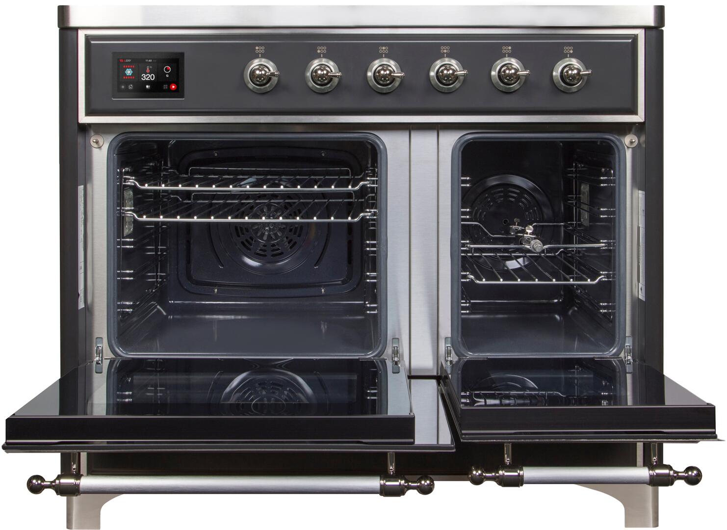 ILVE 40 Majestic II Induction Range with 6 Elements - Dual Oven - TFT Control Display in Matte Graphite (UMDI10QNS3MGP)