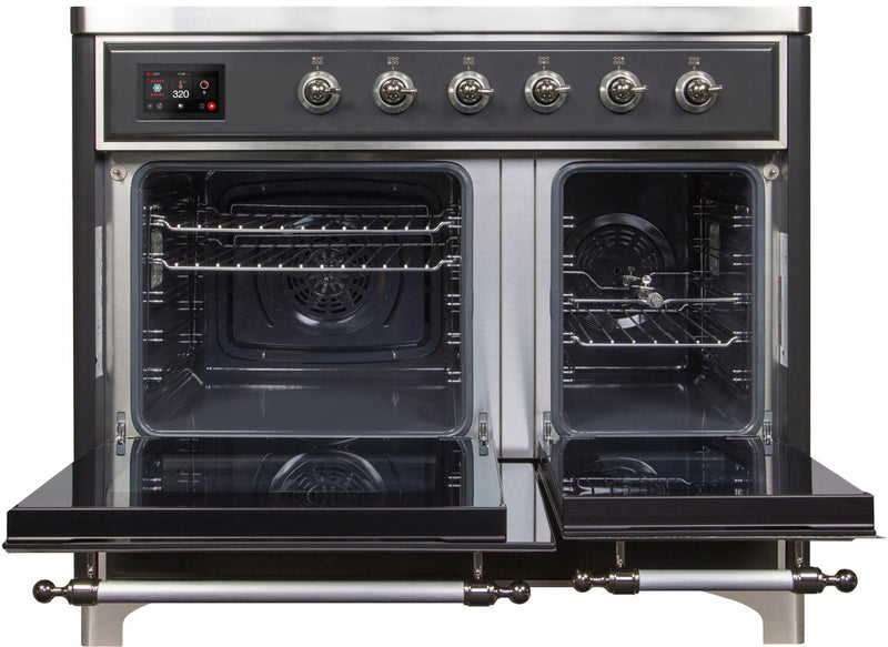 ILVE 40" Majestic II induction Range with 6 Elements - 3.82 cu. ft. Oven - Chrome Trim in Matte Graphite (UMDI10NS3MGC) Ranges ILVE 