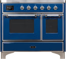 ILVE 40" Majestic II induction Range with 6 Elements - 3.82 cu. ft. Oven - Chrome Trim in Midnight Blue (UMDI10NS3MBC) Ranges ILVE 