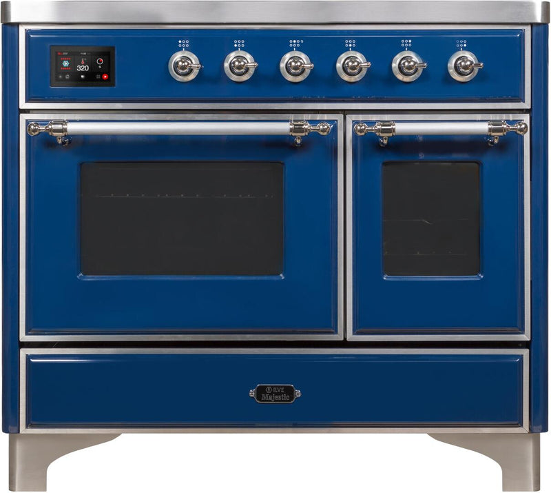 ILVE 40" Majestic II induction Range with 6 Elements - 3.82 cu. ft. Oven - Chrome Trim in Midnight Blue (UMDI10NS3MBC) Ranges ILVE 