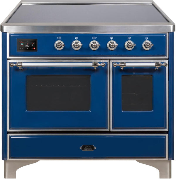 ILVE 40" Majestic II induction Range with 6 Elements - 3.82 cu. ft. Oven - Chrome Trim in Midnight Blue (UMDI10NS3MBC) Ranges ILVE 