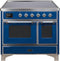 ILVE 40-Inch Majestic II induction Range with 6 Elements - 3.82 cu. ft. Oven - Chrome Trim in Midnight Blue (UMDI10NS3MBC)