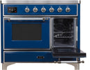 ILVE 40" Majestic II induction Range with 6 Elements - 3.82 cu. ft. Oven - Chrome Trim in Midnight Blue (UMDI10NS3MBC) Ranges ILVE 