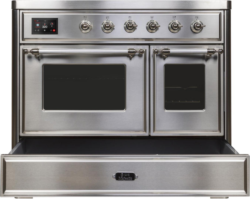 ILVE 40" Majestic II induction Range with 6 Elements - 3.82 cu. ft. Oven - Chrome Trim in Stainless Steel (UMDI10NS3SSC) Ranges ILVE 