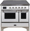 ILVE 40-Inch Majestic II induction Range with 6 Elements - 3.82 cu. ft. Oven - Chrome Trim in White (UMDI10NS3WHC)
