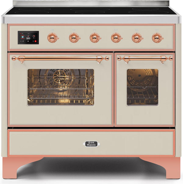 ILVE 40" Majestic II induction Range with 6 Elements - 3.82 cu. ft. Oven - Copper Trim in Antique White (UMDI10NS3AWP) Ranges ILVE 