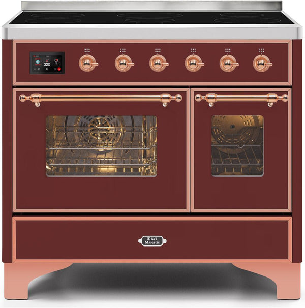 ILVE 40" Majestic II induction Range with 6 Elements - 3.82 cu. ft. Oven - Copper Trim in Burgundy (UMDI10NS3BUP) Ranges ILVE 