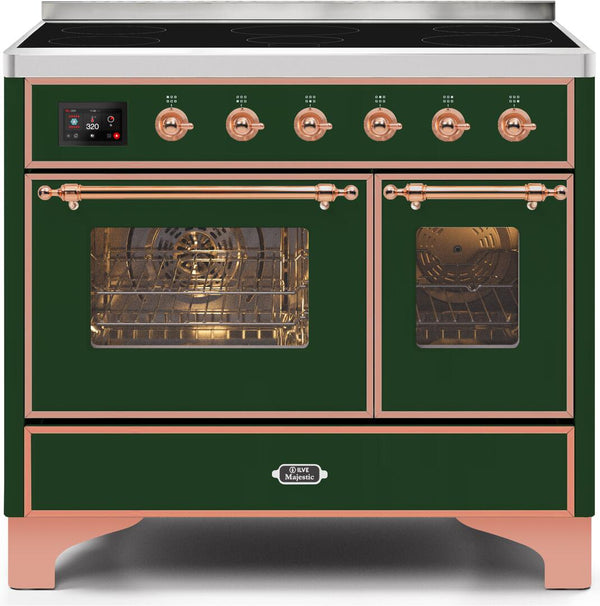 ILVE 40" Majestic II induction Range with 6 Elements - 3.82 cu. ft. Oven - Copper Trim in Emerald Green (UMDI10NS3EGP) Ranges ILVE 