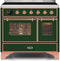 ILVE 40-Inch Majestic II induction Range with 6 Elements - 3.82 cu. ft. Oven - Copper Trim in Emerald Green (UMDI10NS3EGP)