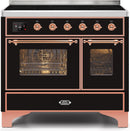 ILVE 40" Majestic II induction Range with 6 Elements - 3.82 cu. ft. Oven - Copper Trim in Glossy Black (UMDI10NS3BKP) Ranges ILVE 