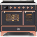 ILVE 40" Majestic II induction Range with 6 Elements - 3.82 cu. ft. Oven - Copper Trim in Matte Graphite (UMDI10NS3MGP) Ranges ILVE 