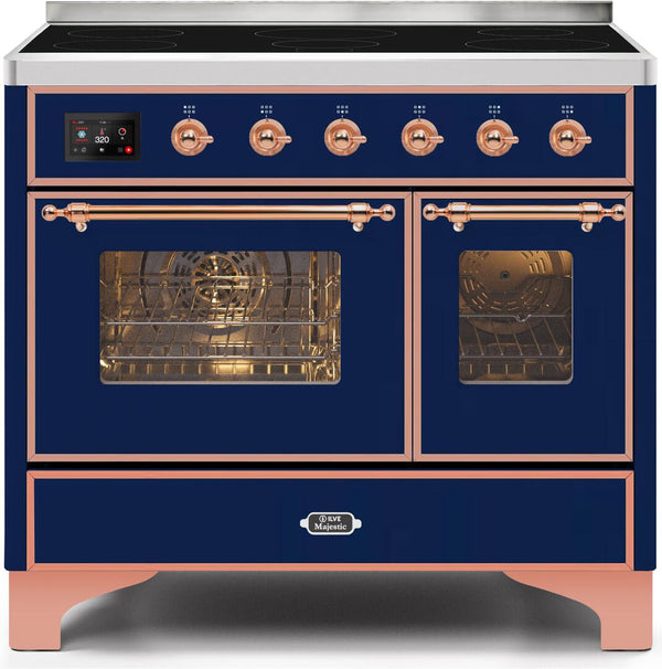 ILVE 40" Majestic II induction Range with 6 Elements - 3.82 cu. ft. Oven - Copper Trim in Midnight Blue (UMDI10NS3MBP) Ranges ILVE 