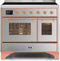 ILVE 40-Inch Majestic II induction Range with 6 Elements - 3.82 cu. ft. Oven - Copper Trim in Stainless Steel (UMDI10NS3SSP)