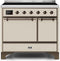 ILVE 40-Inch Majestic II induction Range with 6 Elements - Dual Oven - TFT Control Display in Antique White (UMDI10QNS3AWB)