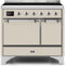 ILVE 40-Inch Majestic II induction Range with 6 Elements - Dual Oven - TFT Control Display in Antique White (UMDI10QNS3AWC)