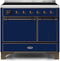 ILVE 40-Inch Majestic II induction Range with 6 Elements - Dual Oven - TFT Control Display in Blue (UMDI10QNS3MBB)
