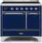ILVE 40-Inch Majestic II induction Range with 6 Elements - Dual Oven - TFT Control Display in Blue (UMDI10QNS3MBC)